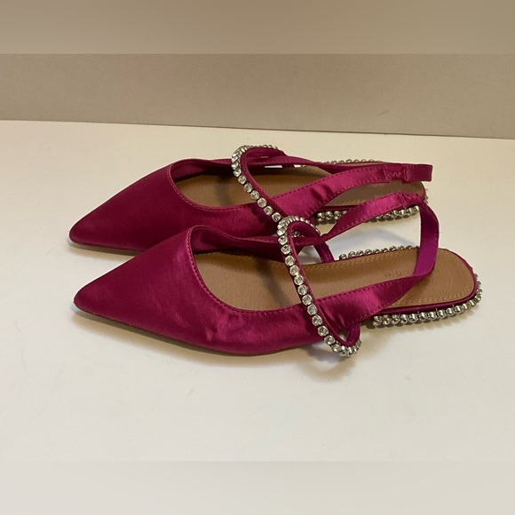 ASOS design Lizzie embellished slingback ballet flats in pink satin 9 - Picture 3 of 10
